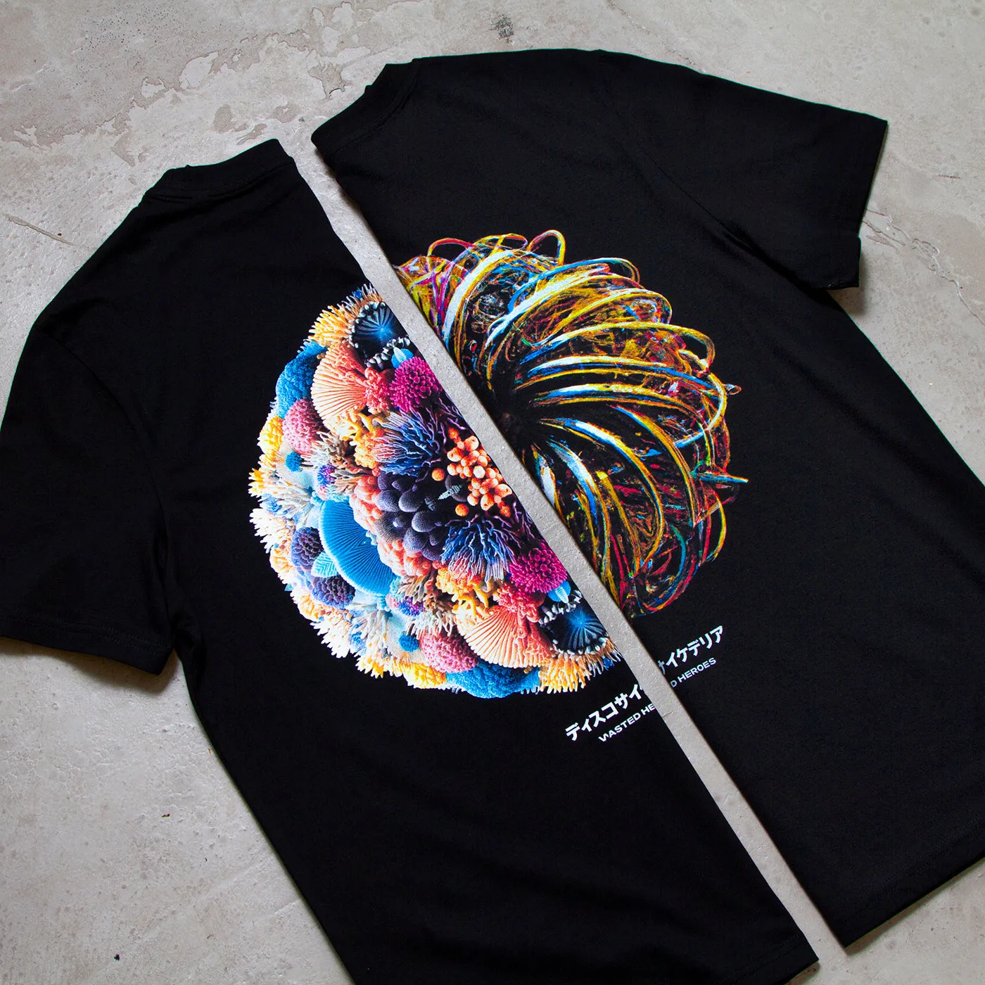 027 Disco Psychedelia Back Print - Tshirt - Black