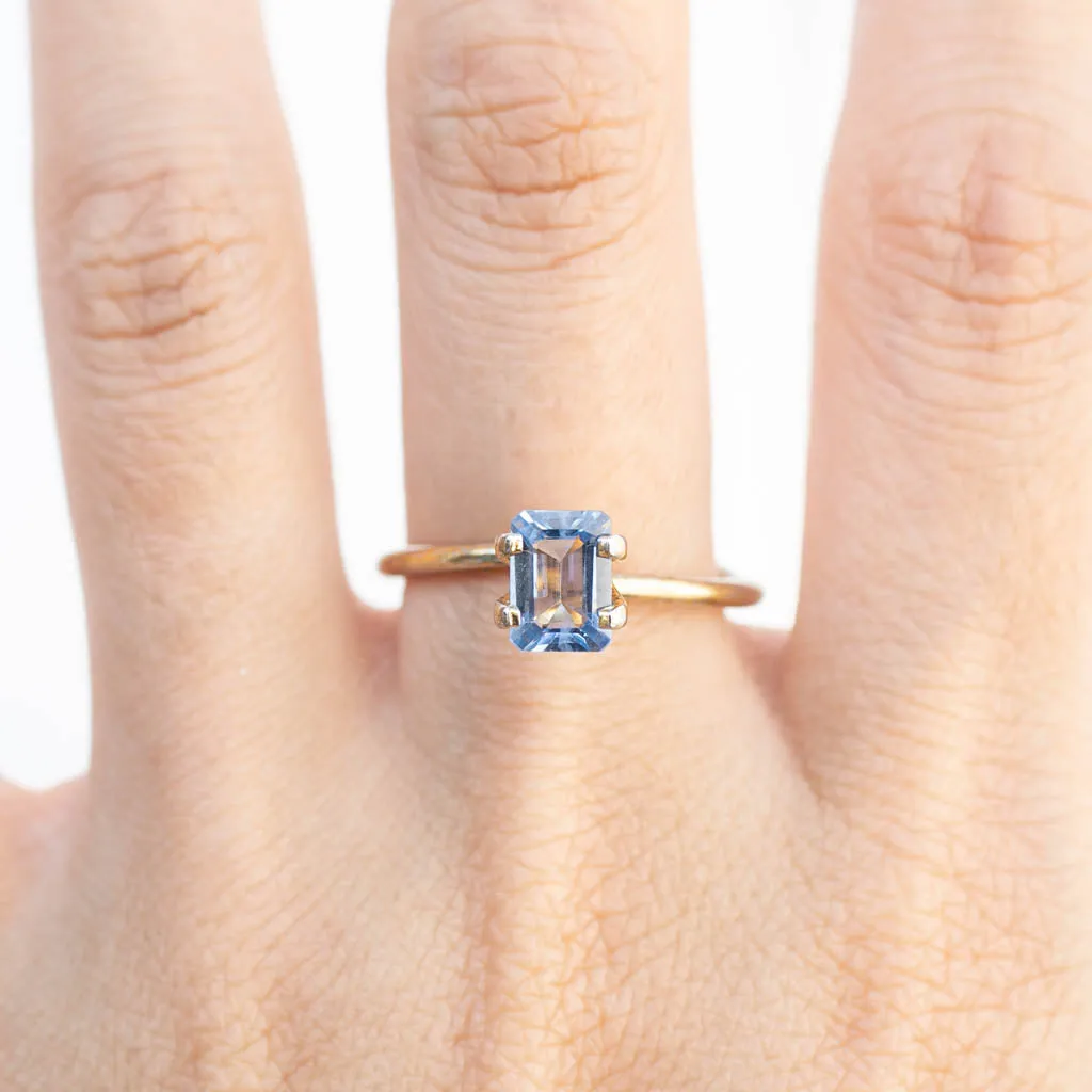 1.16ct Emerald Cut Blue Montana Sapphire