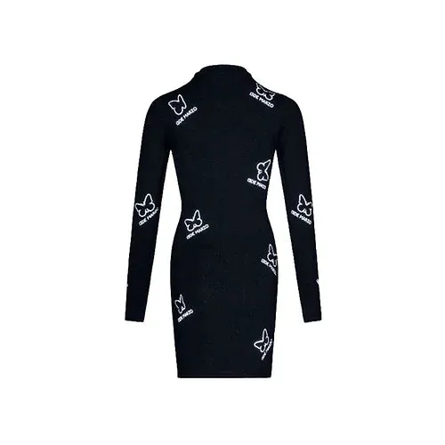 13 De Marzo Allover 3M Reflect Butterflies Dress Black