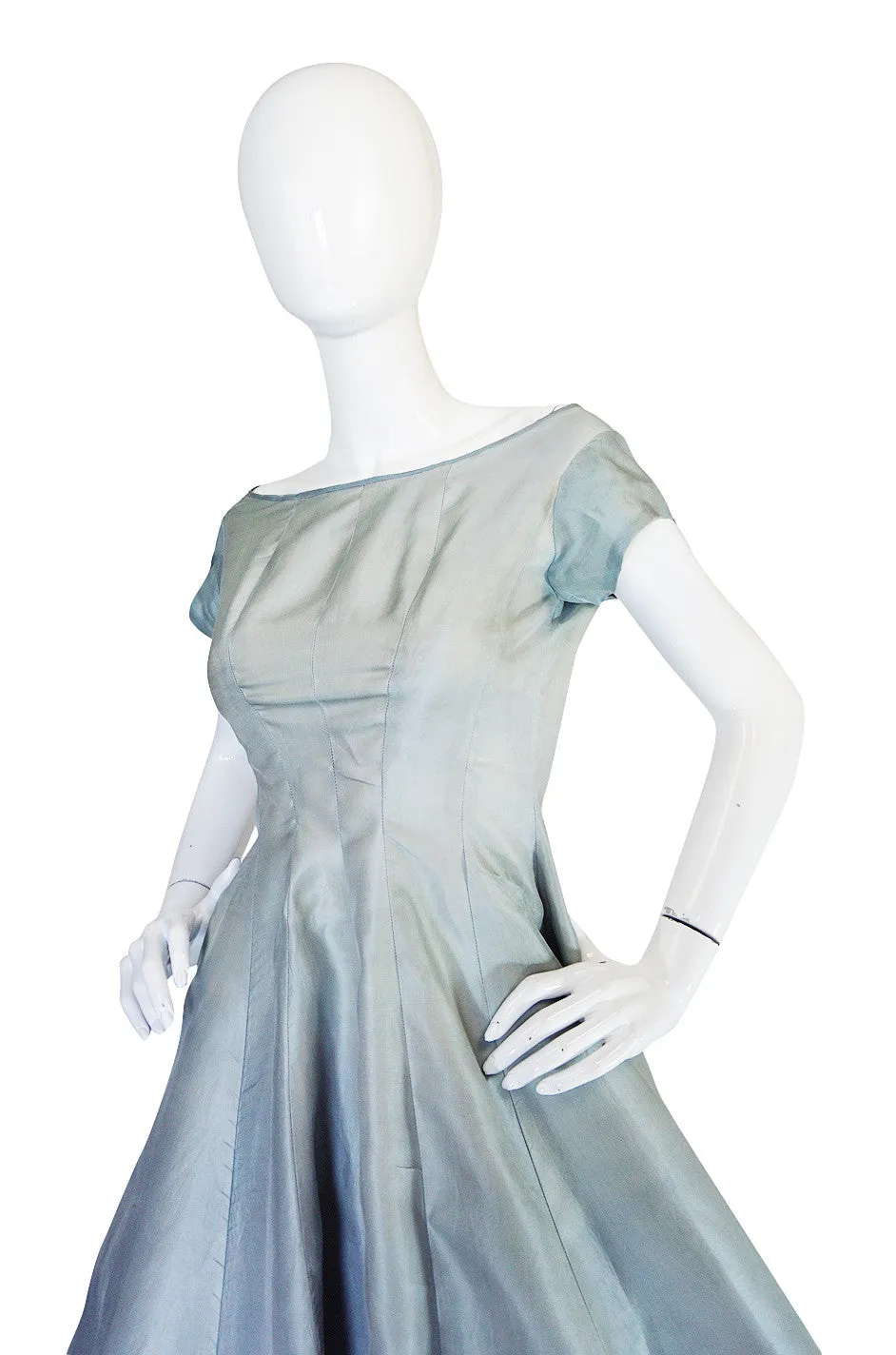 1950s Ice Blue Silk Organza Suzy Perette Dress