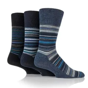 3 Pairs Non Binding Socks for Men in Stanley Stripe