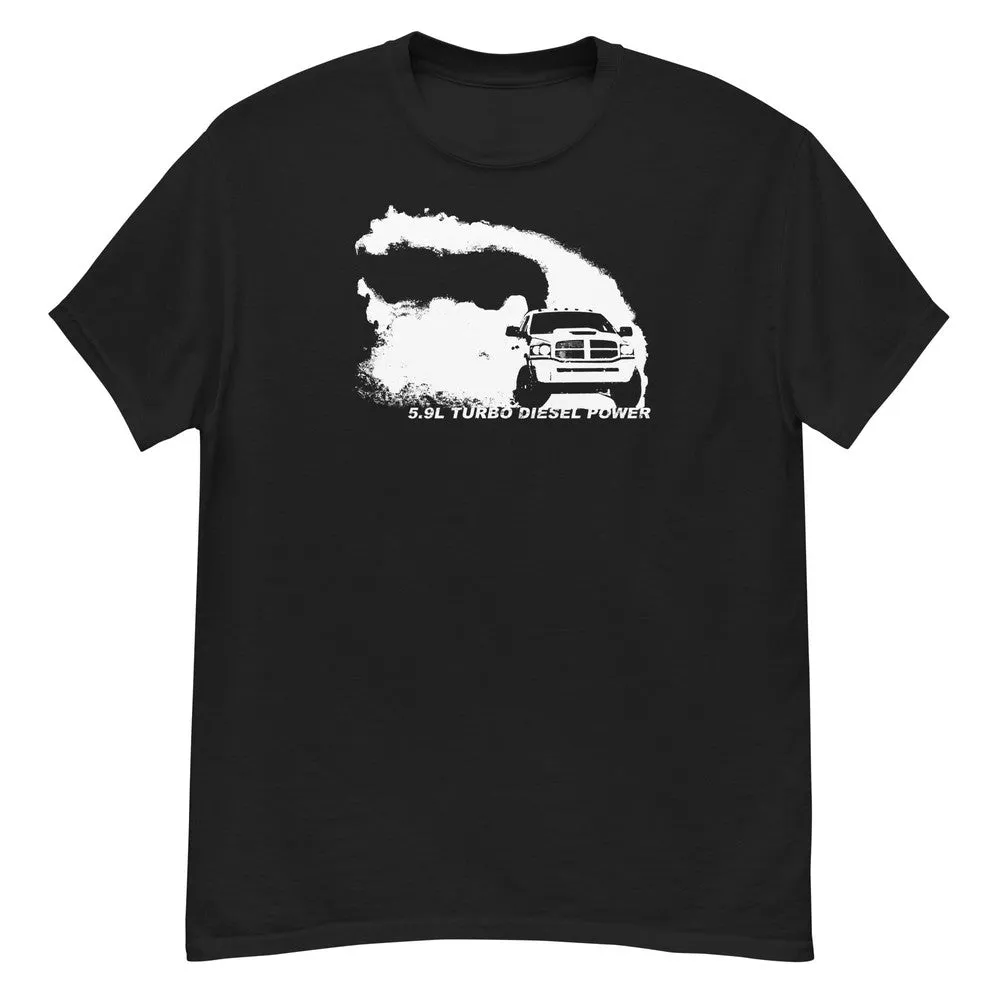 3rd Gen 5.9l Diesel Truck T-Shirt With Rolling Coal Burnout