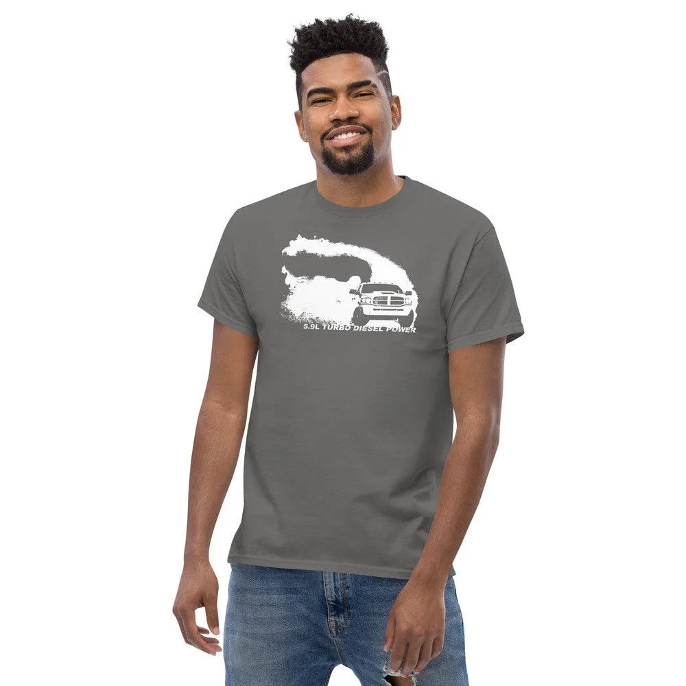 3rd Gen 5.9l Diesel Truck T-Shirt With Rolling Coal Burnout