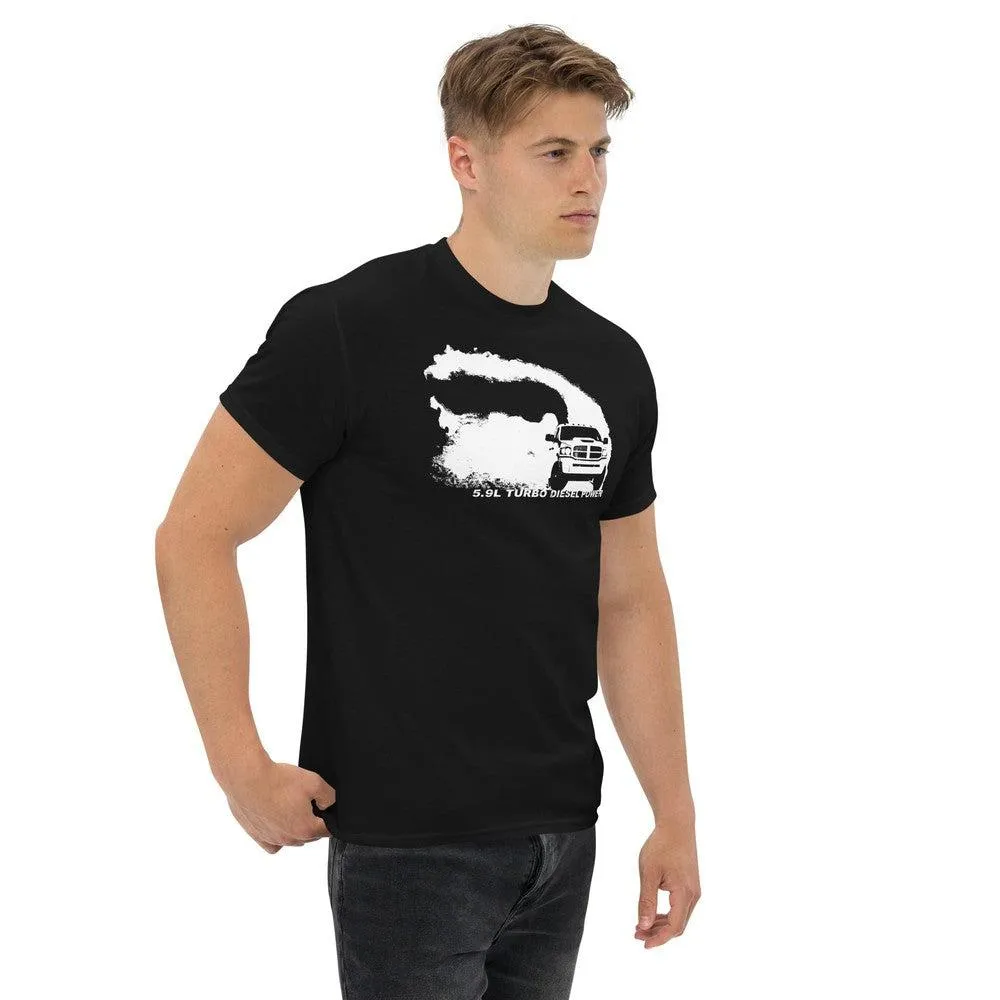 3rd Gen 5.9l Diesel Truck T-Shirt With Rolling Coal Burnout