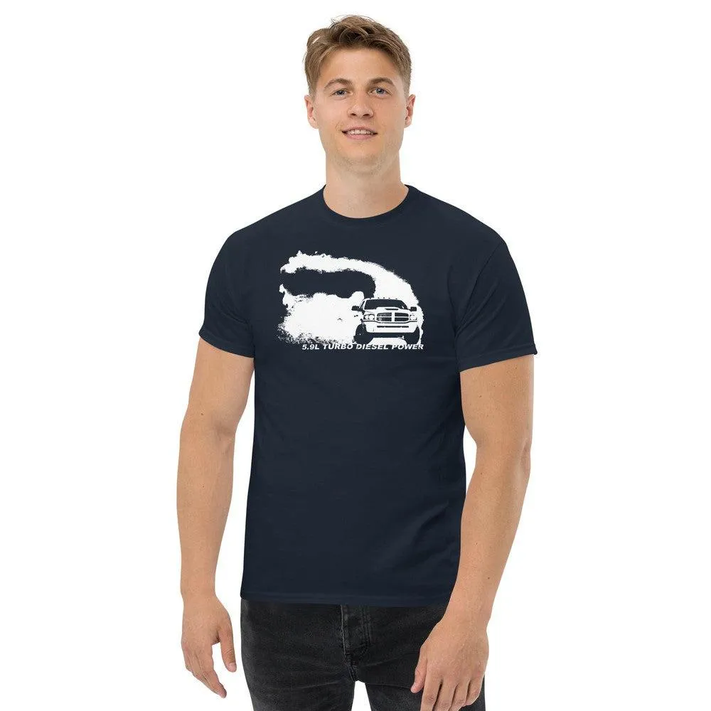 3rd Gen 5.9l Diesel Truck T-Shirt With Rolling Coal Burnout