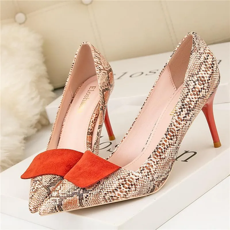 7cm Women's Spring Elegant Green Thin Slip-On High Heel Pumps