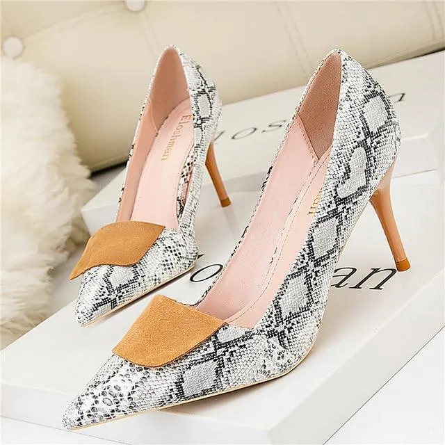 7cm Women's Spring Elegant Green Thin Slip-On High Heel Pumps