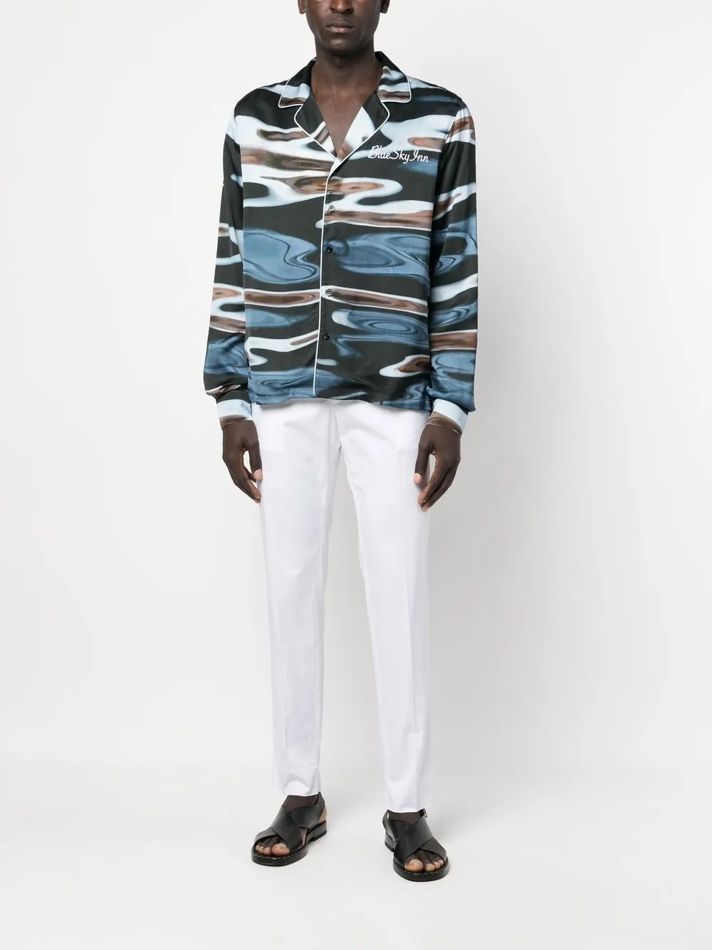 Abstract-Print Long-Sleeved Shirt