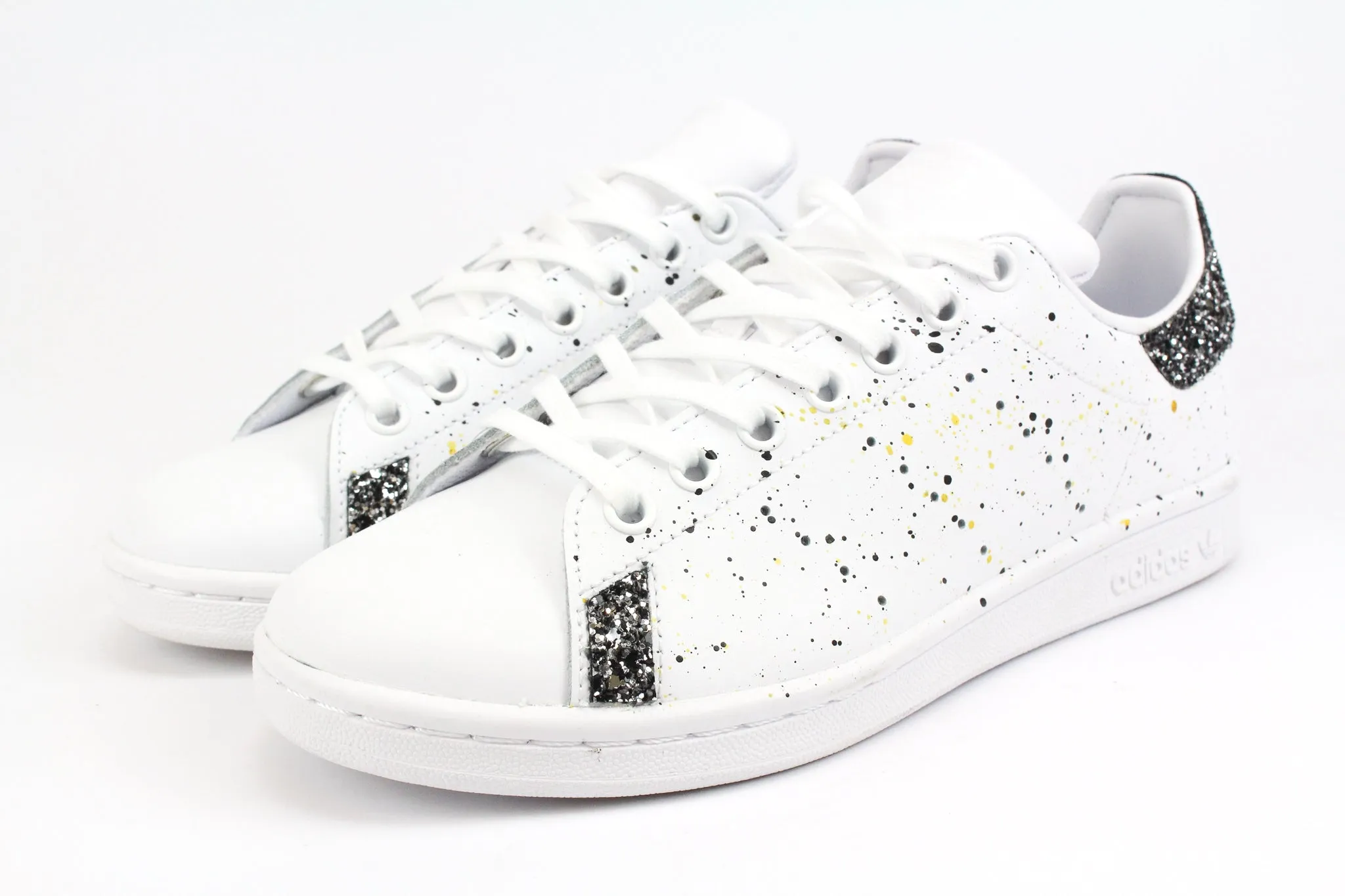 Adidas Stan Smith Black Silver Glitter & Vernice