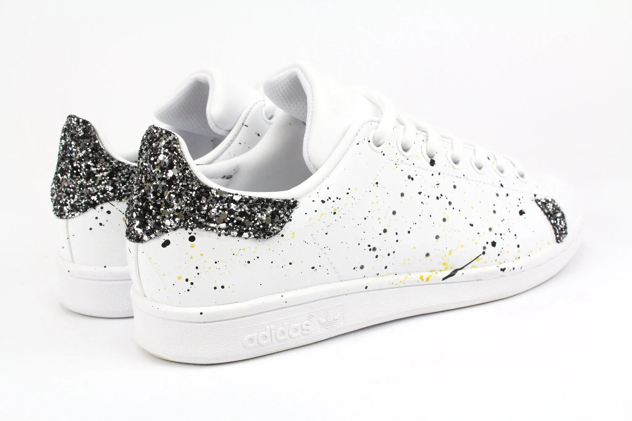 Adidas Stan Smith Black Silver Glitter & Vernice