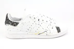 Adidas Stan Smith Black Silver Glitter & Vernice