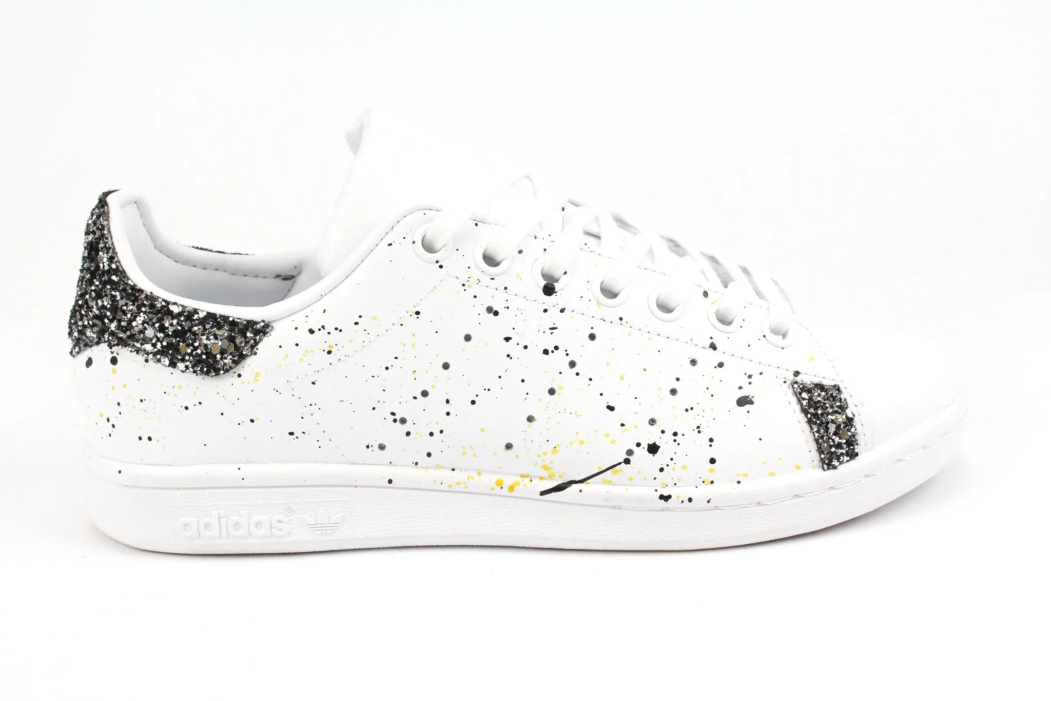 Adidas Stan Smith Black Silver Glitter & Vernice