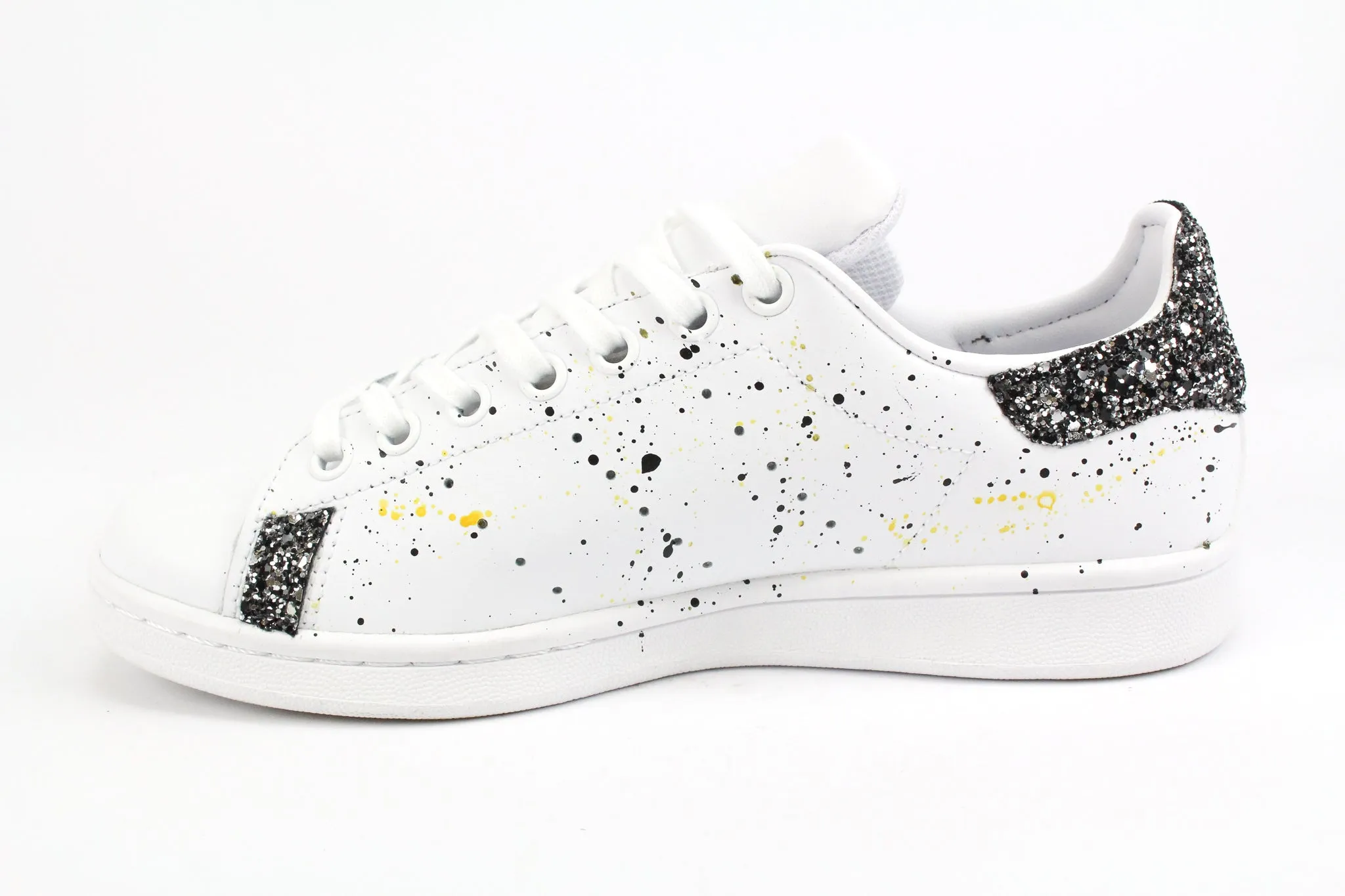 Adidas Stan Smith Black Silver Glitter & Vernice