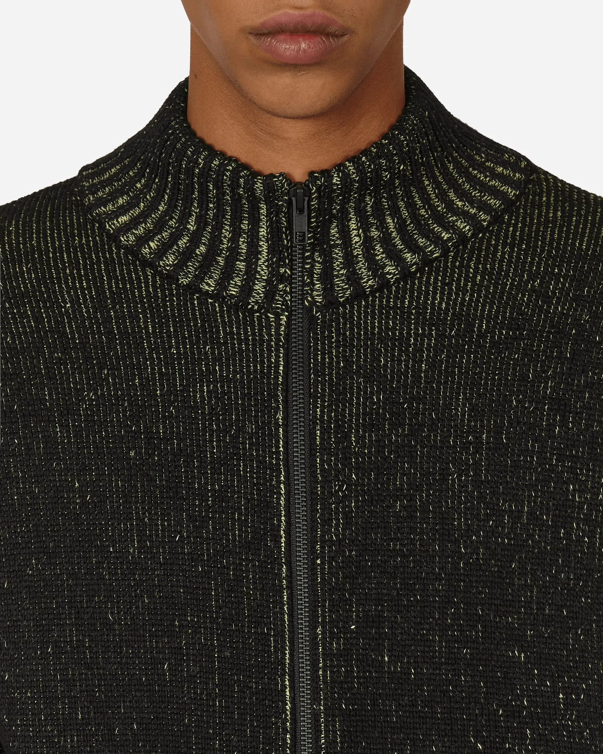 Aimless Compact Knit Full Zipped Sweater Herren Black