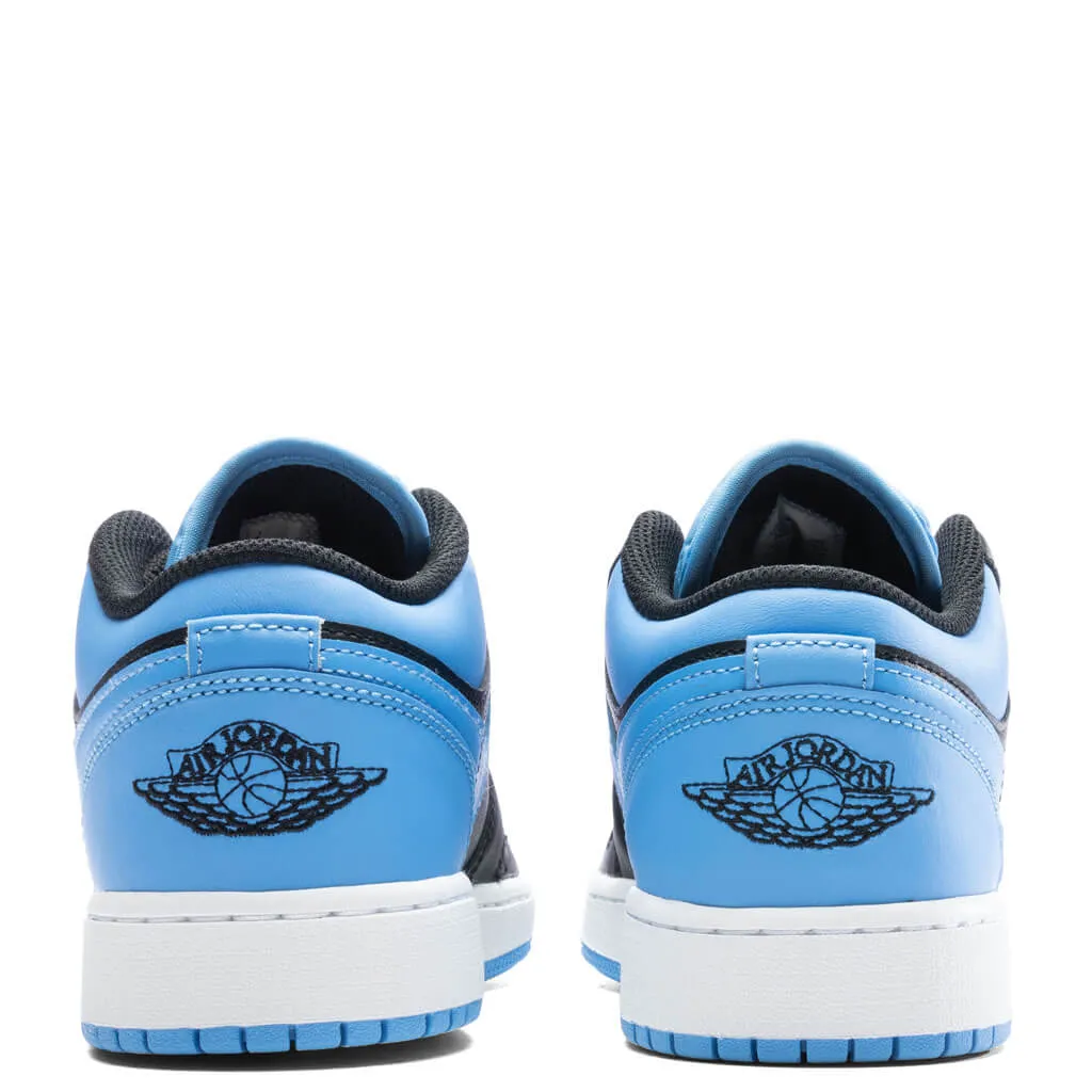 Air Jordan 1 Low (GS) - Black/Black/University Blue