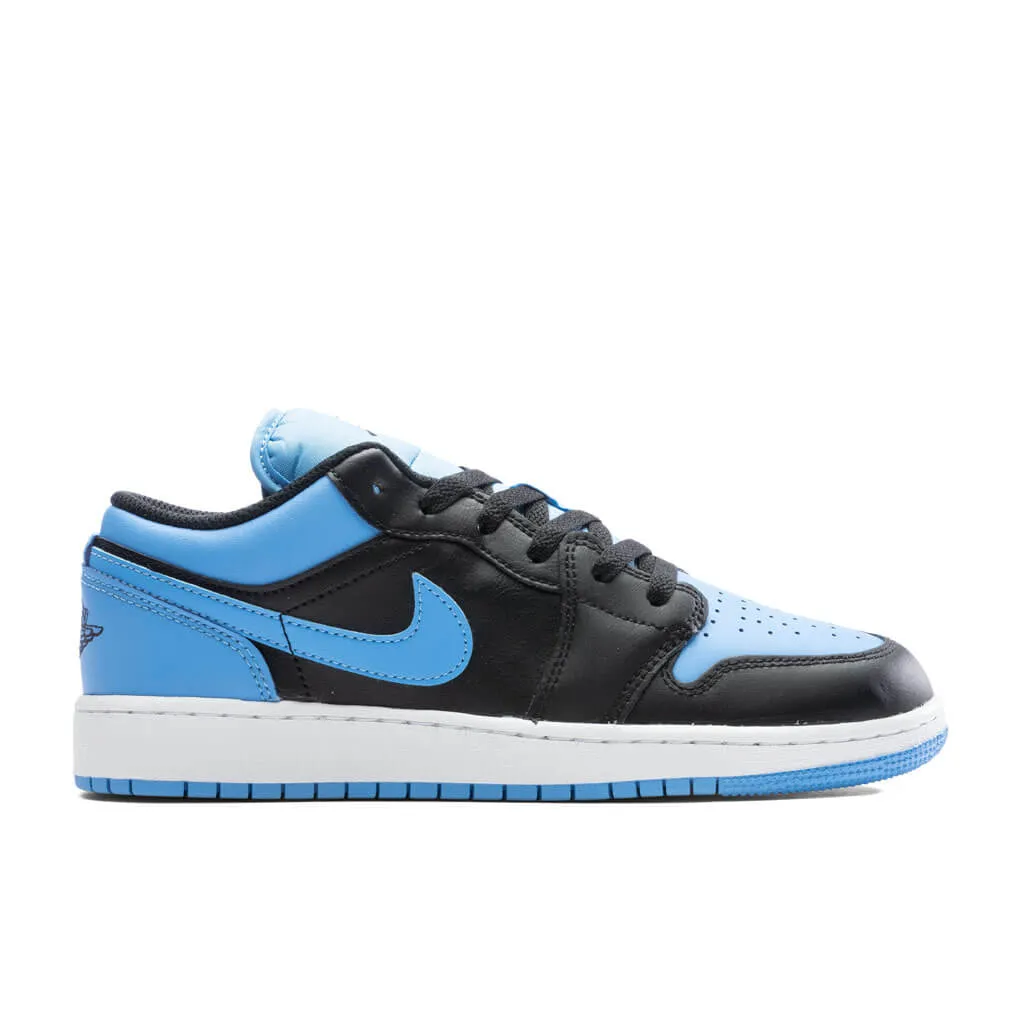 Air Jordan 1 Low (GS) - Black/Black/University Blue