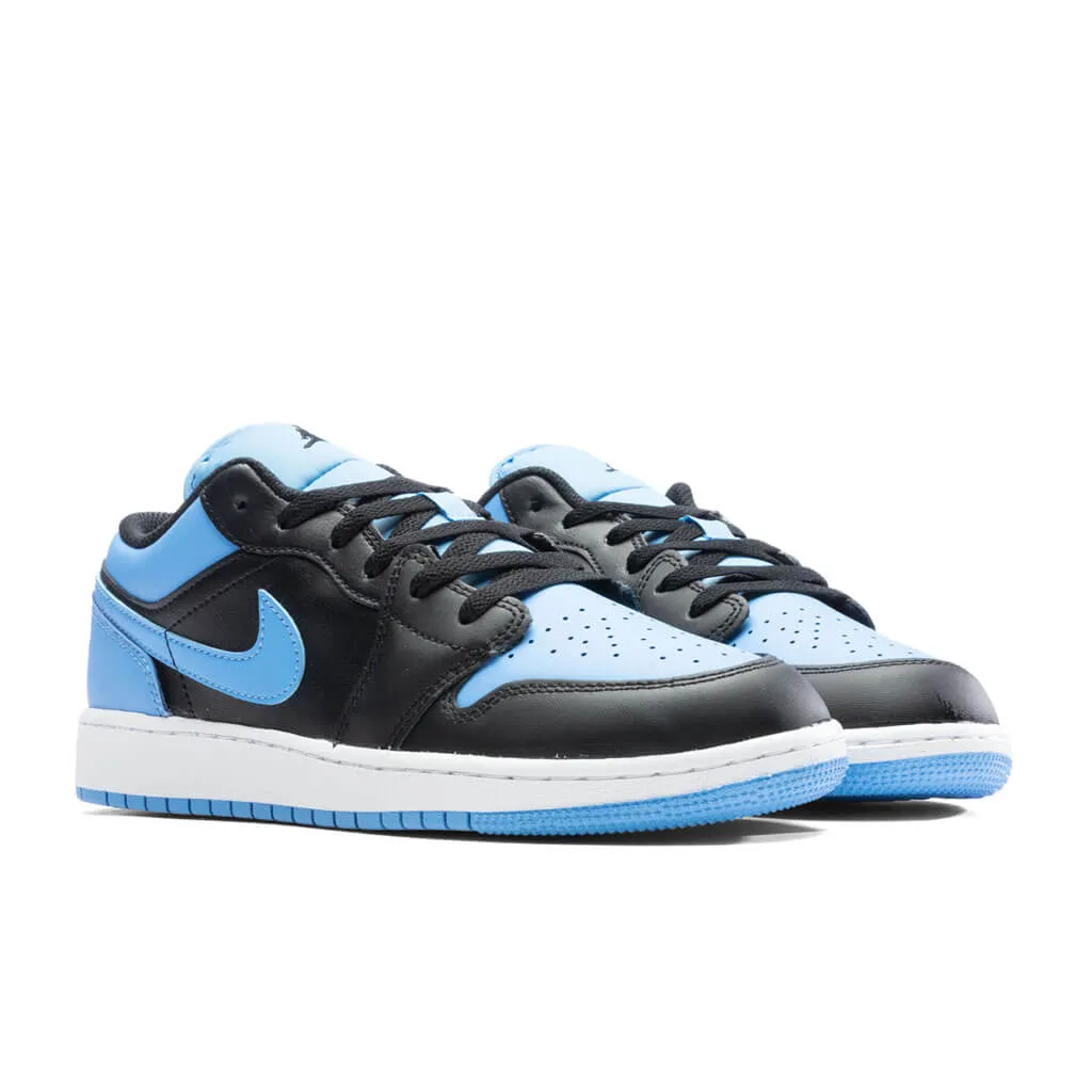 Air Jordan 1 Low (GS) - Black/Black/University Blue