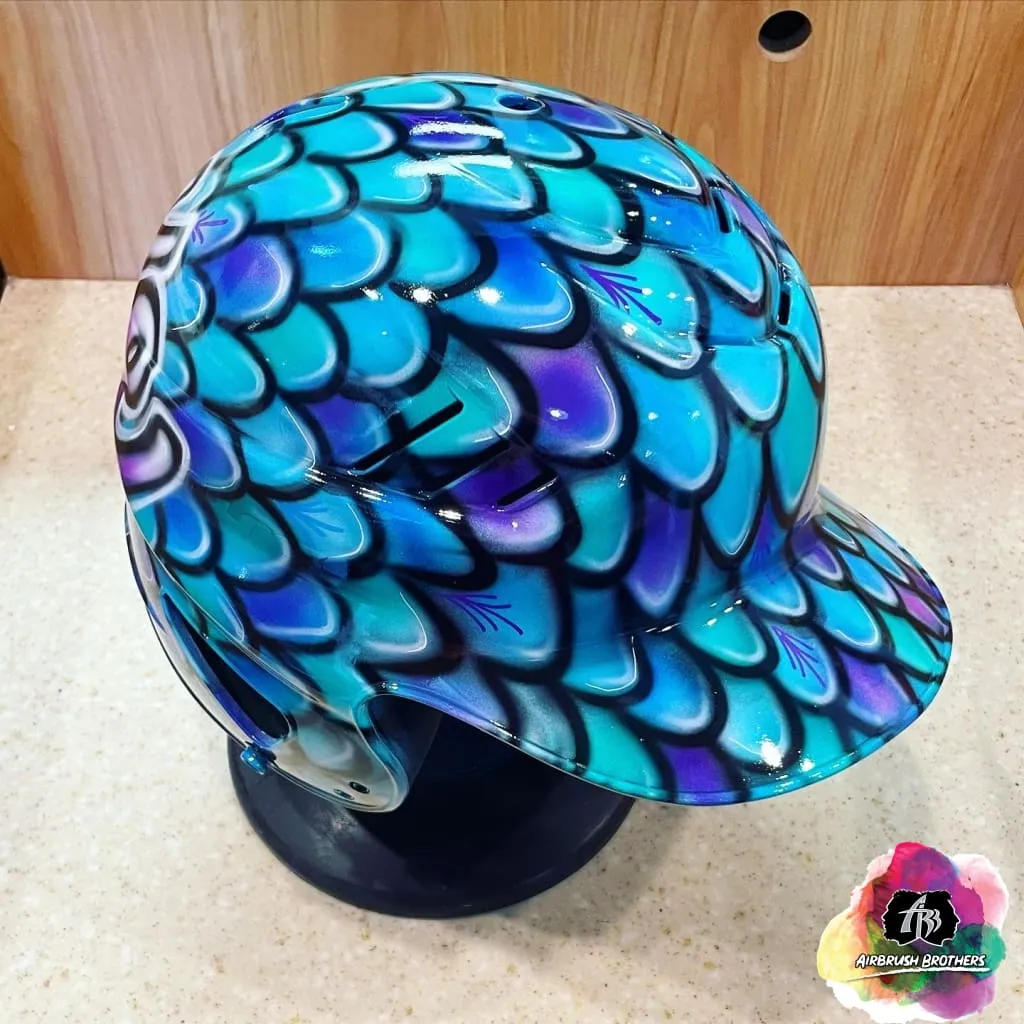 Airbrush Mermaid Scales Design (Full Helmet)