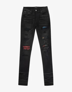 Amiri MX1 Vintage Tee Animation Aged Black Jeans