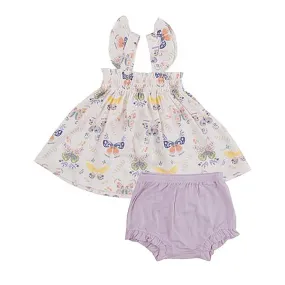 Angel Dear Smocked Ruffle Set Botany Butterflies