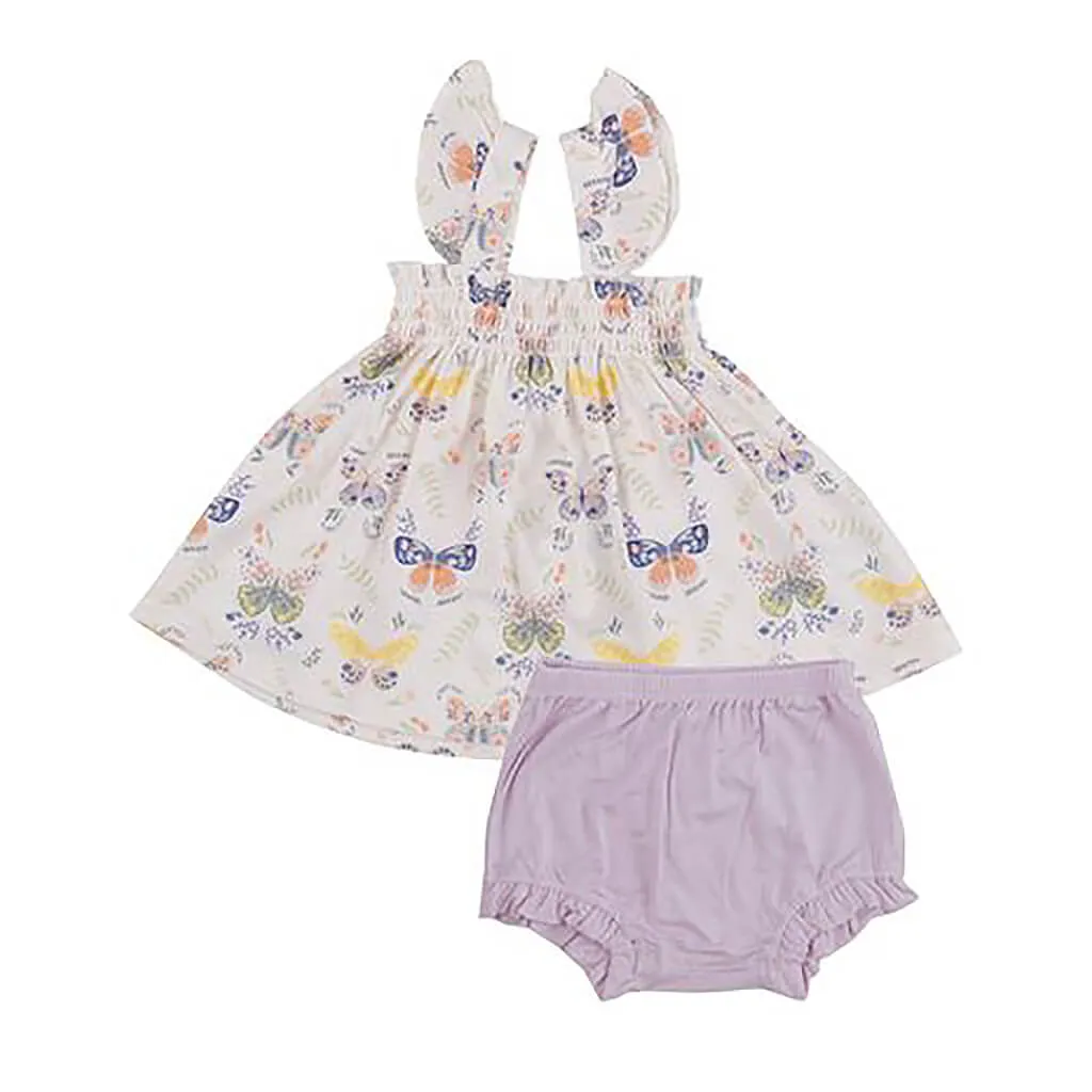 Angel Dear Smocked Ruffle Set Botany Butterflies