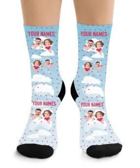 Angels in Blue Sky - Couple Face Socks