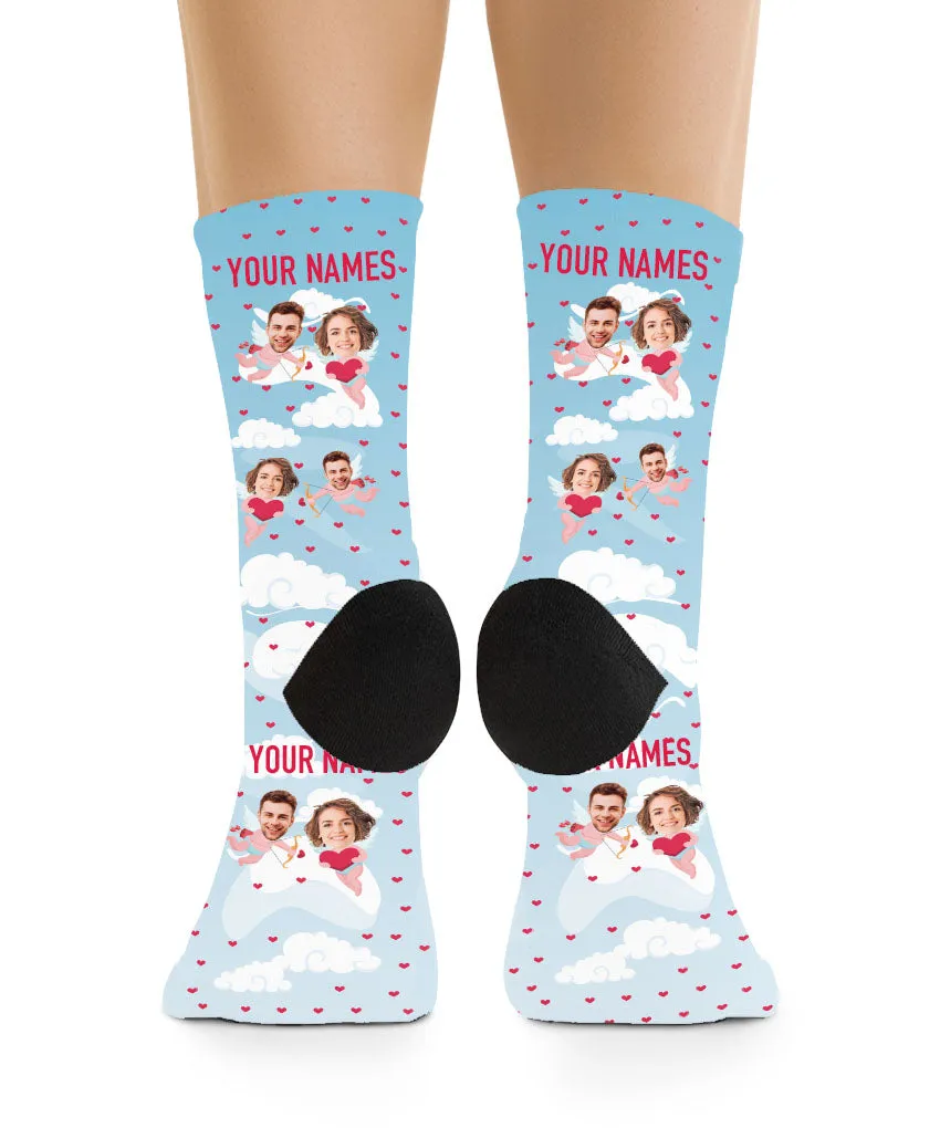 Angels in Blue Sky - Couple Face Socks