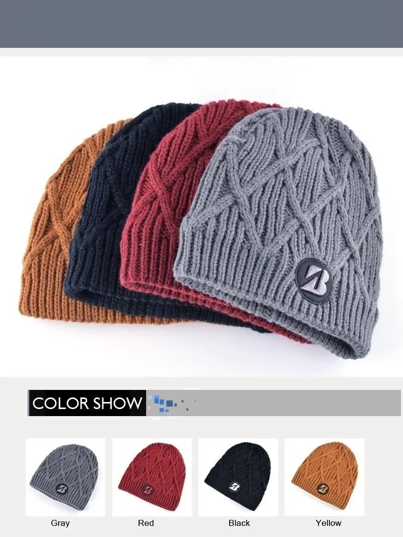 Autumn Winter Fashion Warm Knitted Striped Beanies for Men and Women