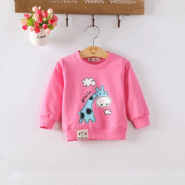 Baby girls cute cotton cartoon printed Tees