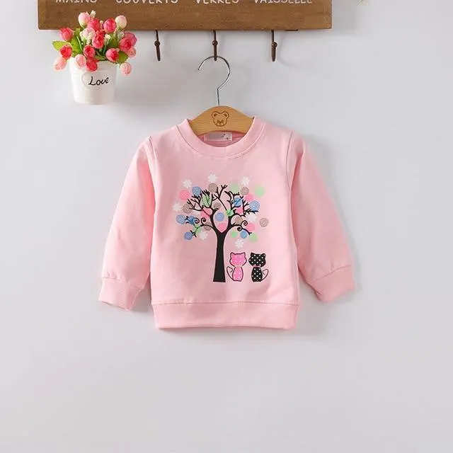 Baby girls cute cotton cartoon printed Tees