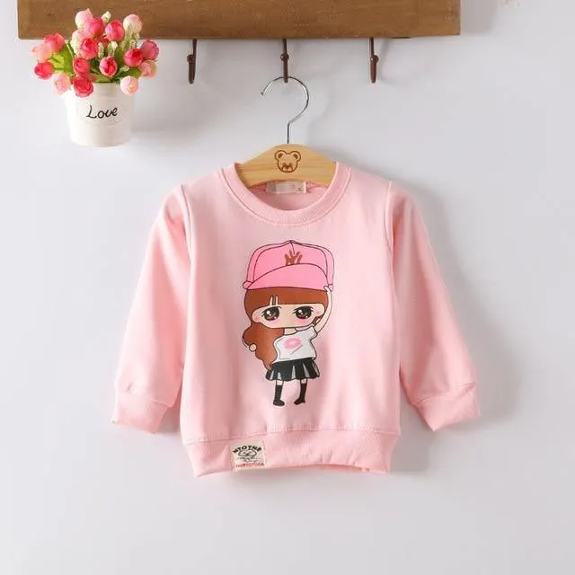 Baby girls cute cotton cartoon printed Tees