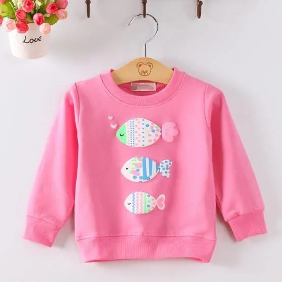 Baby girls cute cotton cartoon printed Tees