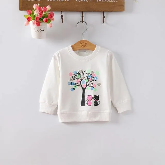 Baby girls cute cotton cartoon printed Tees