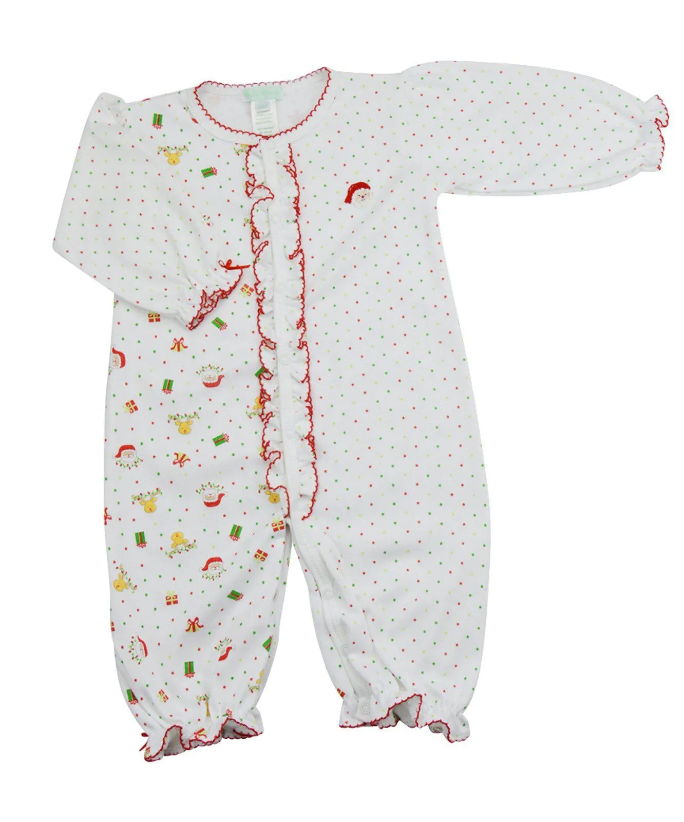 Baby Girl's "Santa Print" Pima Cotton Converter