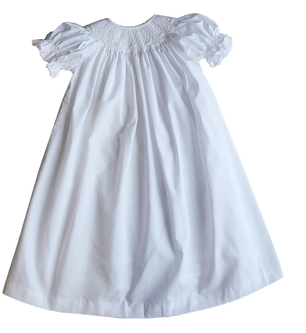 Baby Girl's White Hand Smocked Rose DayGown