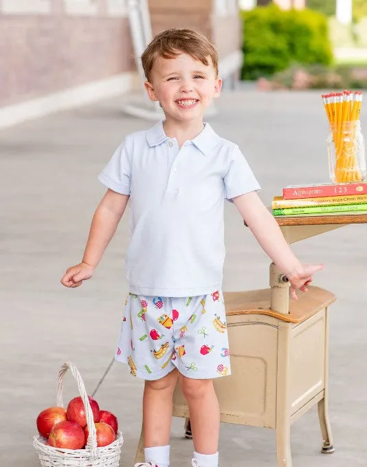 Back To school boy polo short set Pima Cotton