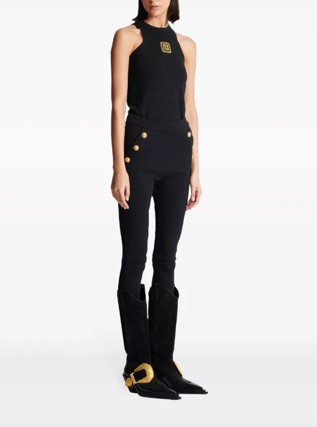 Balmain 6-Button knitted leggings