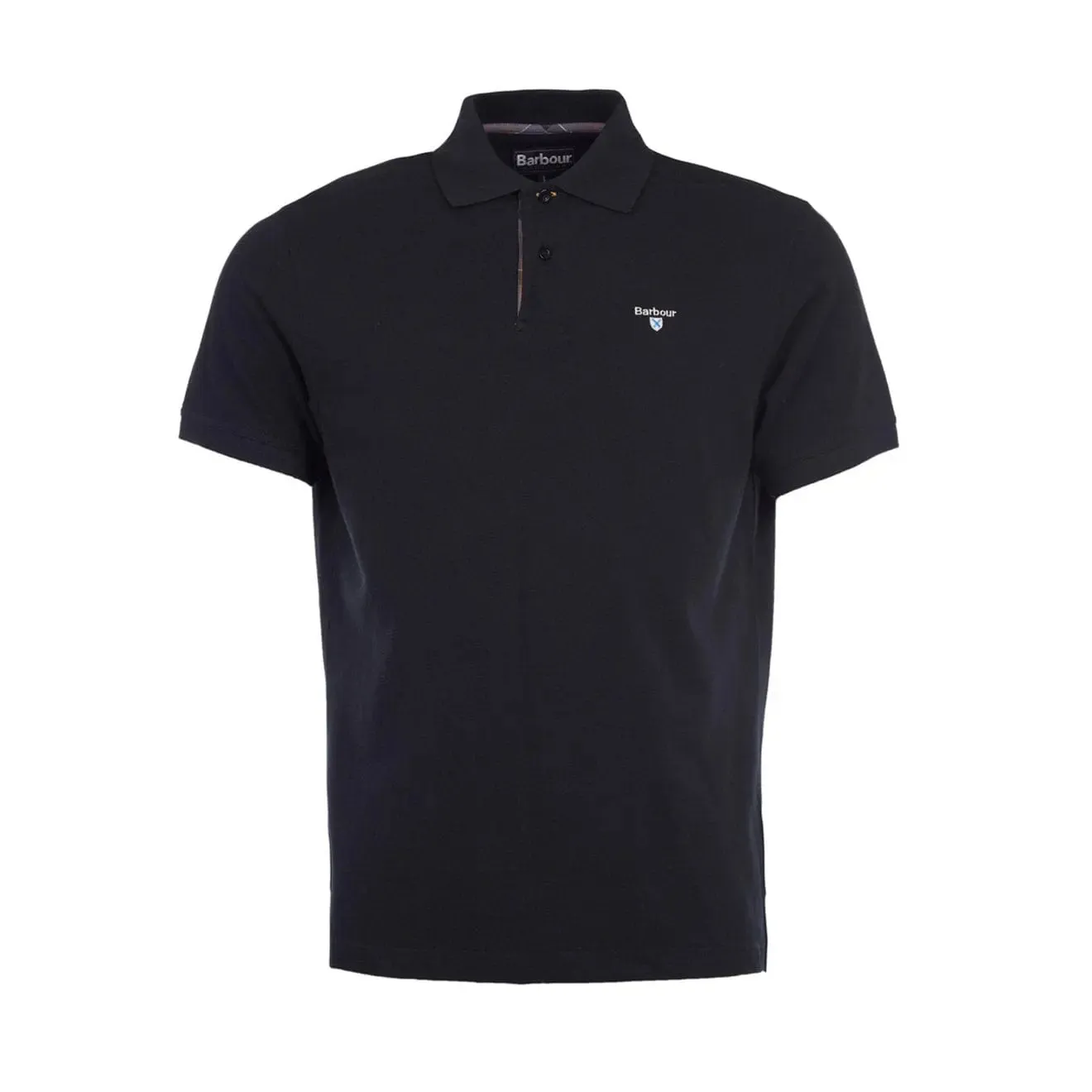 Barbour Tartan Cotton Pique Polo Shirt Black