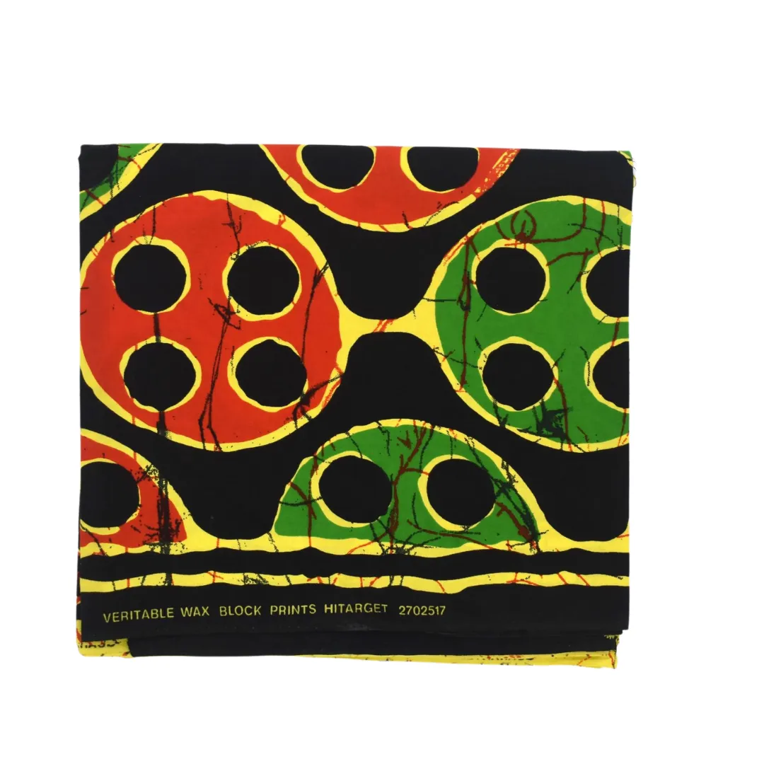 Batik Fabric in African Print, Yellow Liberation Colors Caribbean Style - CA156