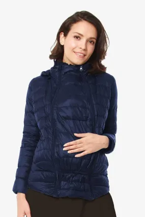 Belle Hooded Down-Filled Maternity Jacket Navy