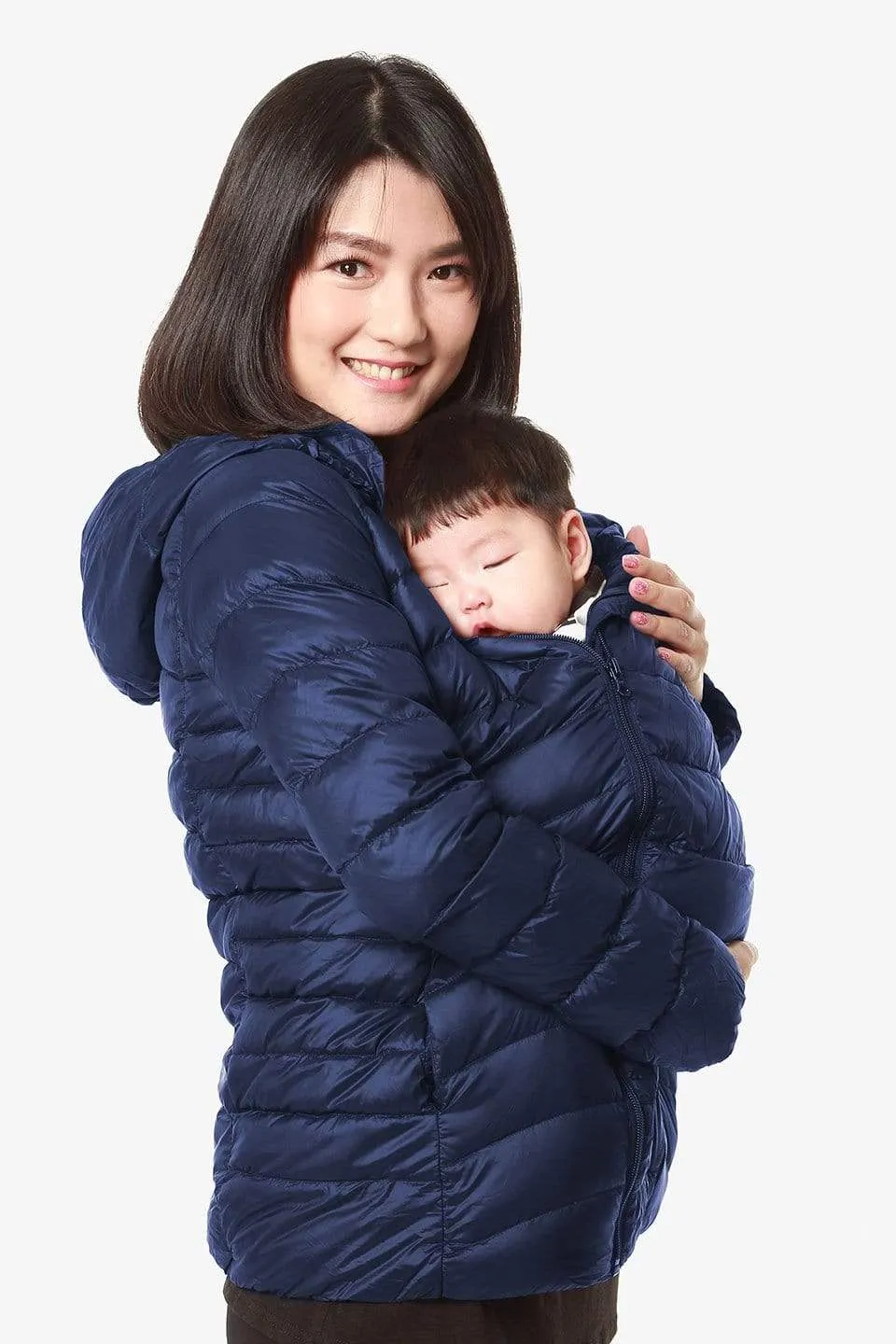 Belle Hooded Down-Filled Maternity Jacket Navy