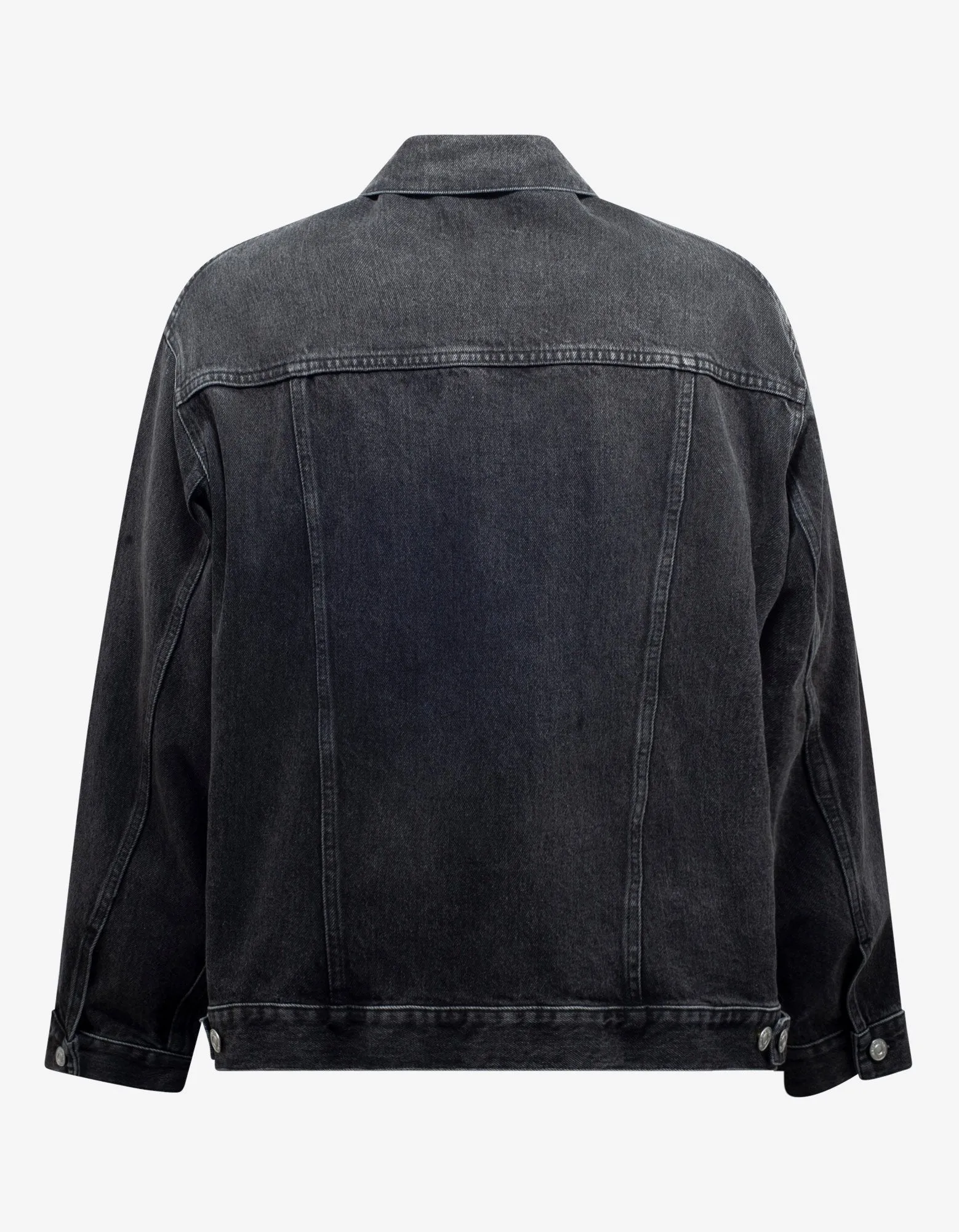 Black Chest Logo Denim Jacket