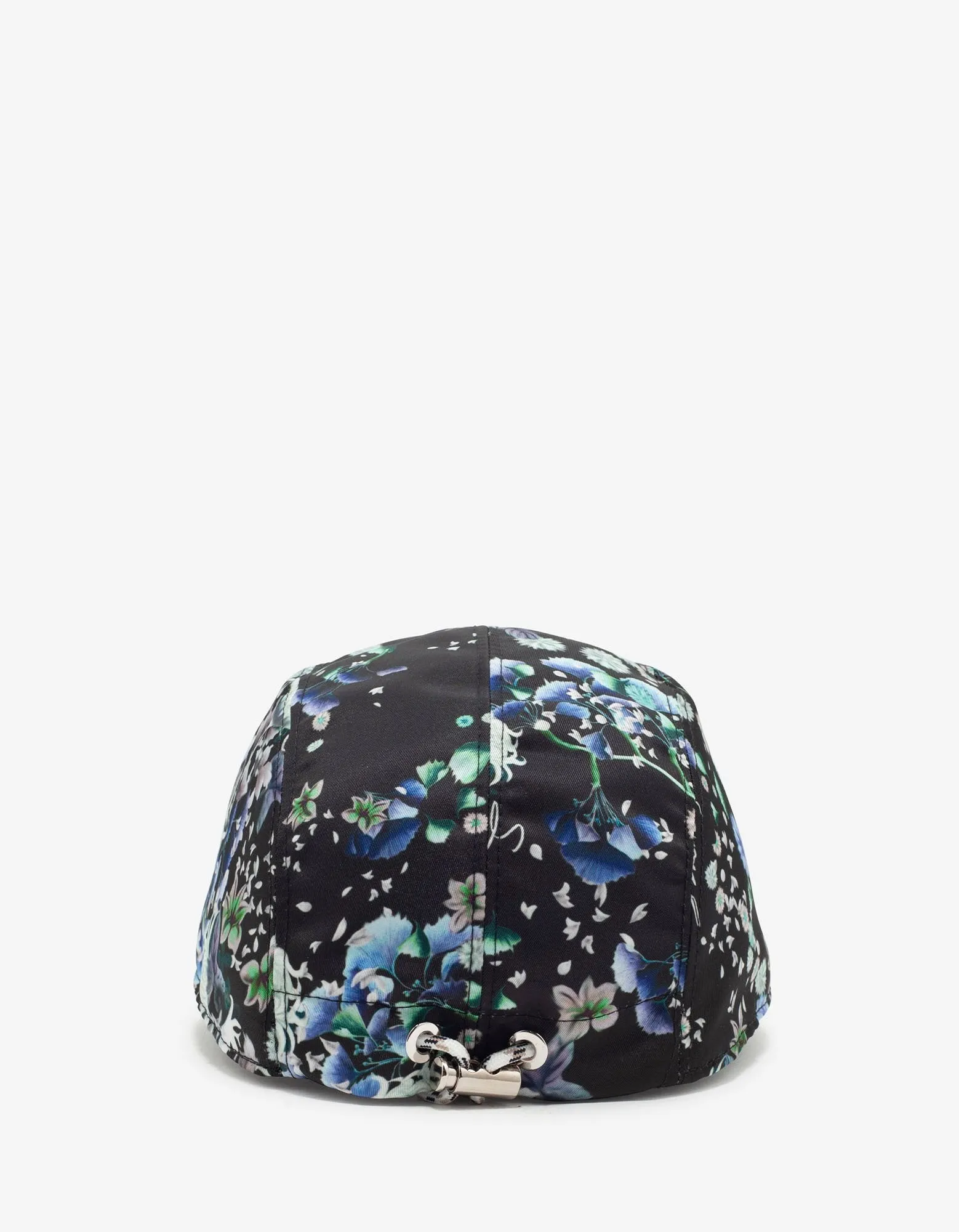 Black Floral Print Cap -