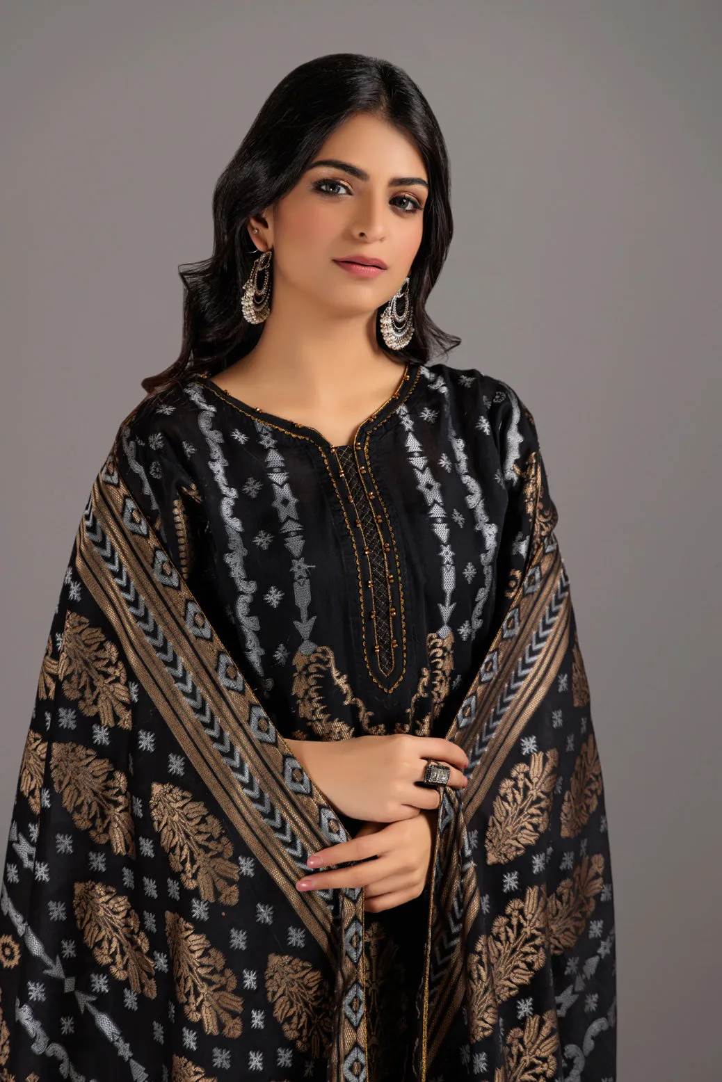 BLACK-JACQUARD-3 PIECE (JAS233P08)