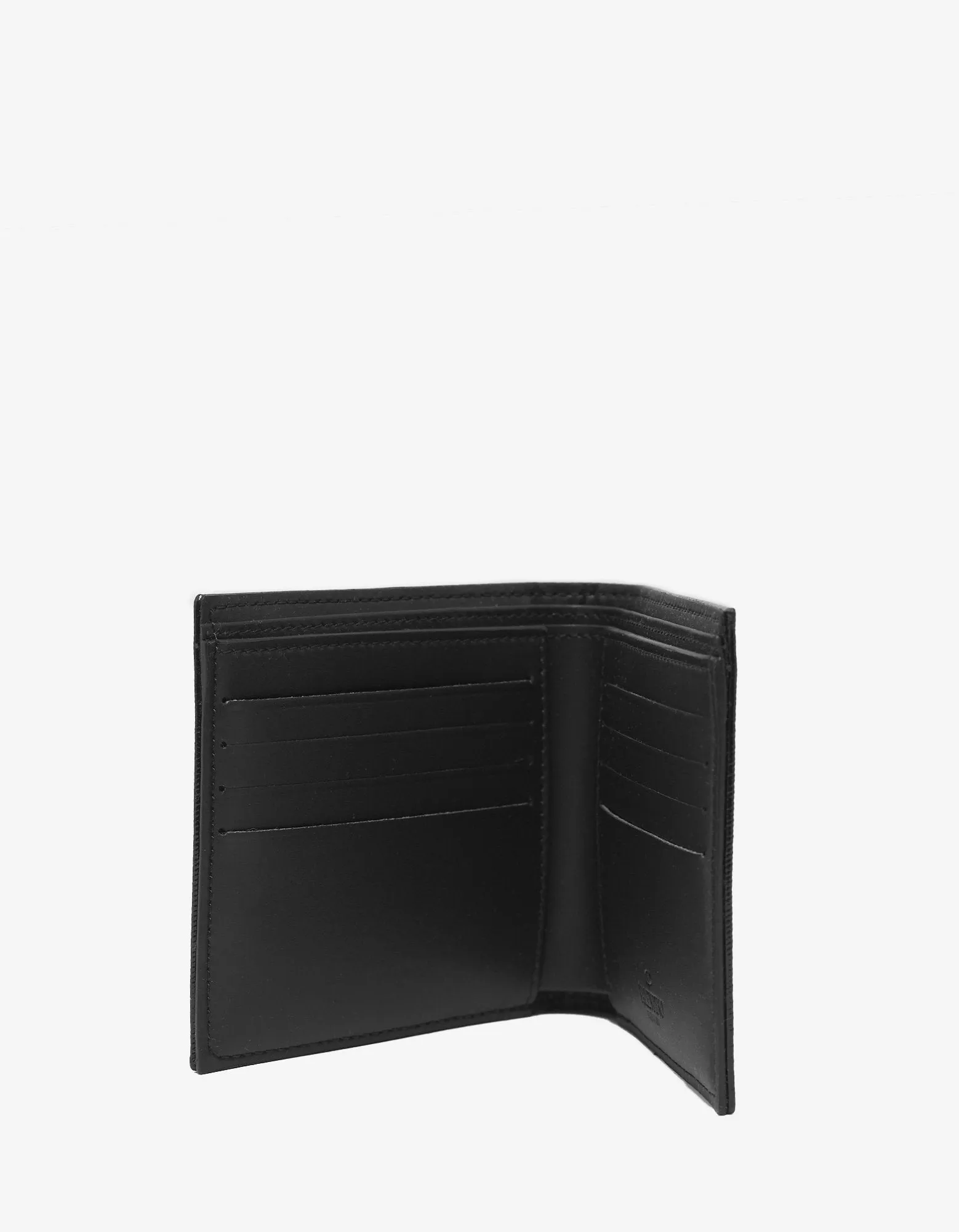 Black Patent Leather VLTN Billfold Wallet