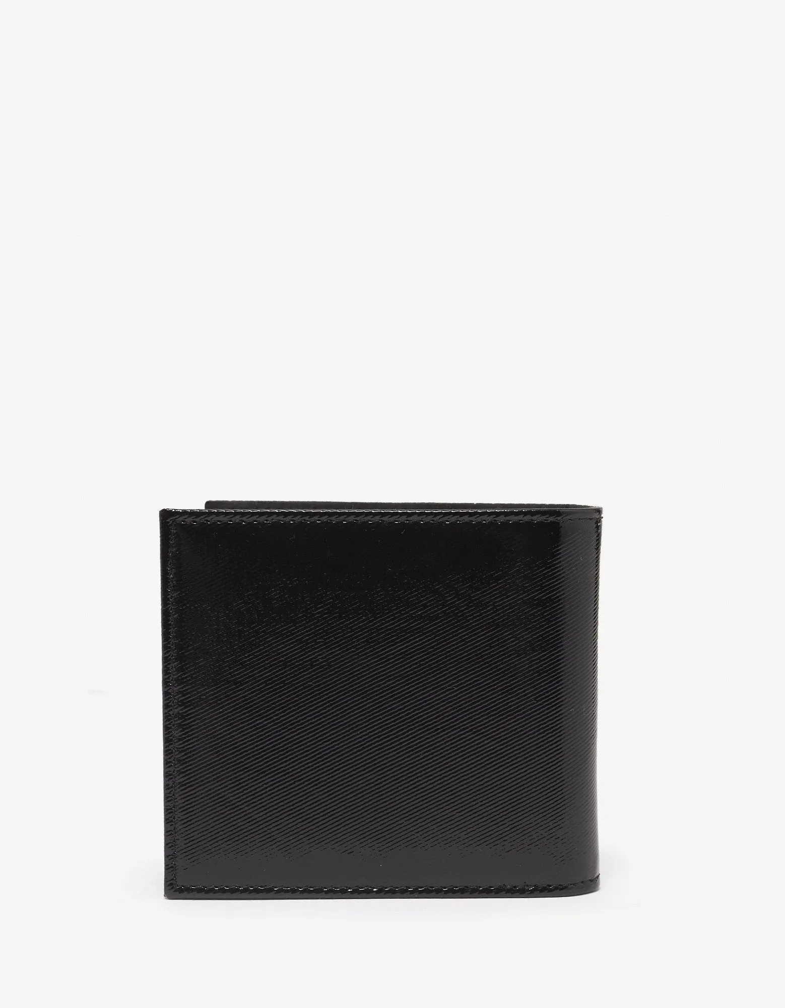 Black Patent Leather VLTN Billfold Wallet