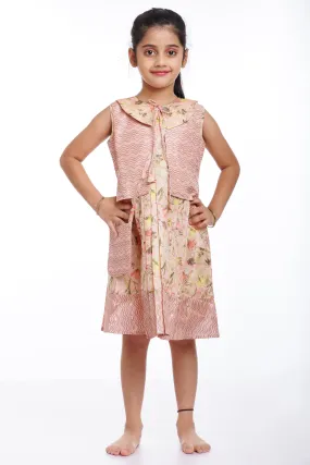 Blooming Comfort: Girls' Cotton Garden Party Frock