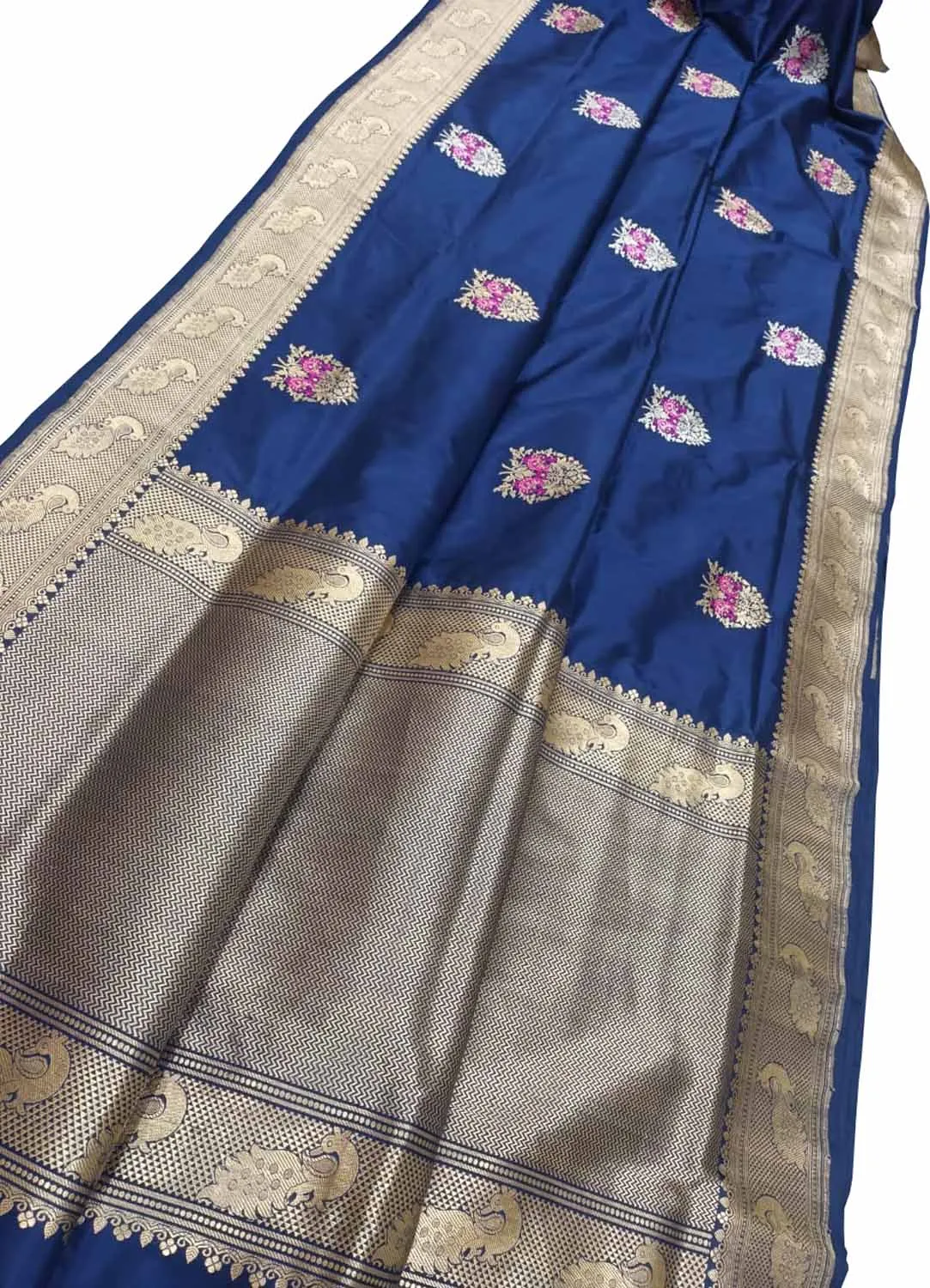 Blue Banarasi Handloom Pure Katan Silk Saree