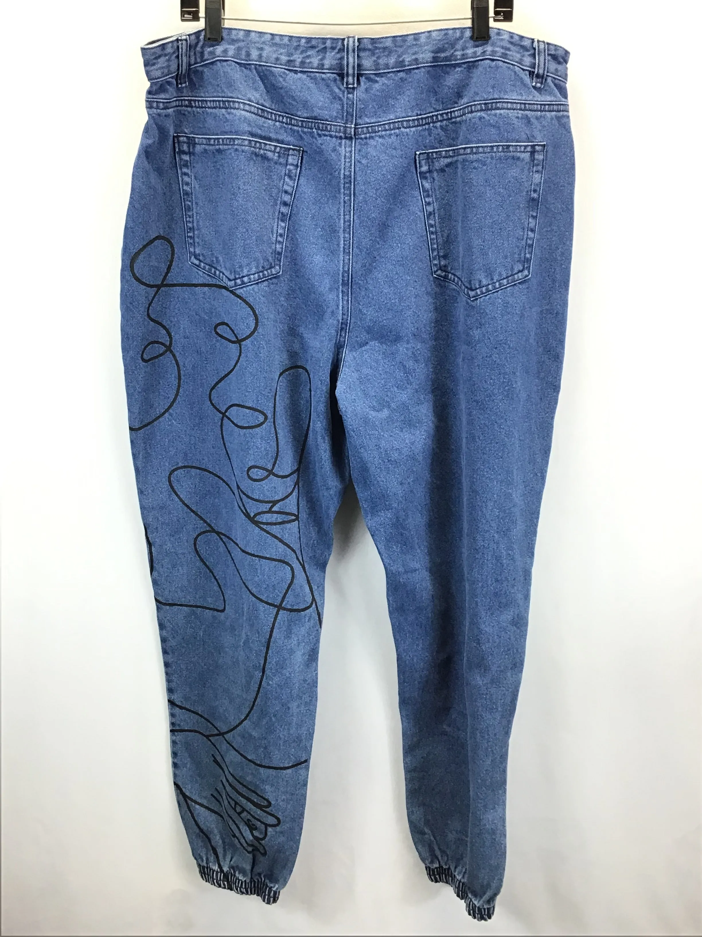 Blue Denim Pants Set 2pc Clothes Mentor, Size 1X