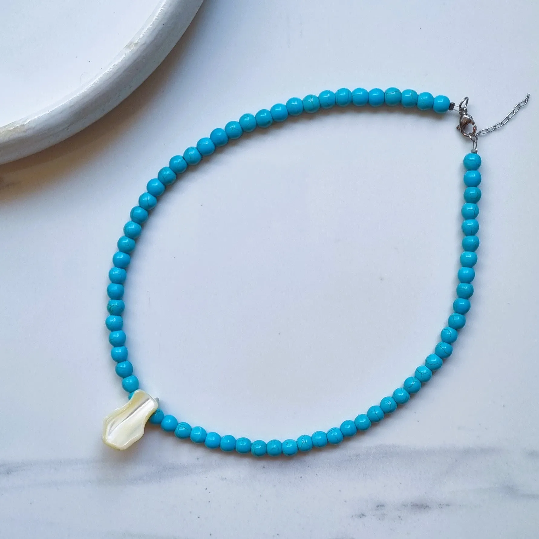 Blue howlite necklace